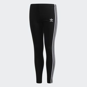 Adidas three strip black leggings